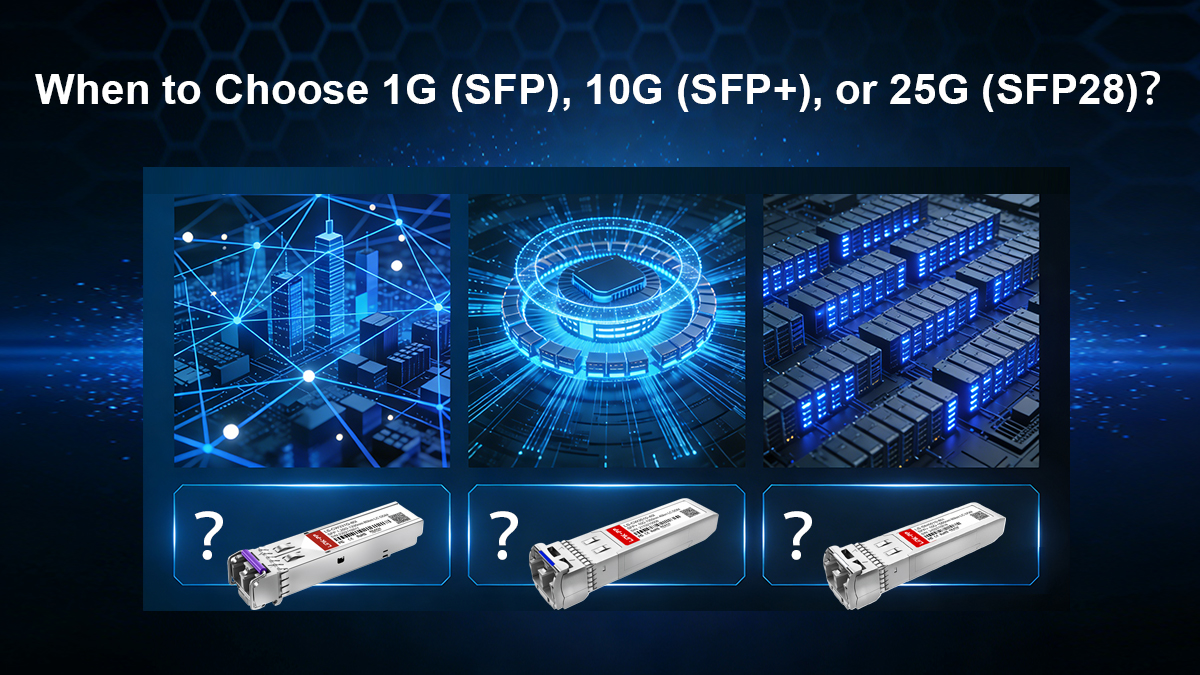 When to Choose 1G (SFP), 10G (SFP+), or 25G (SFP28)