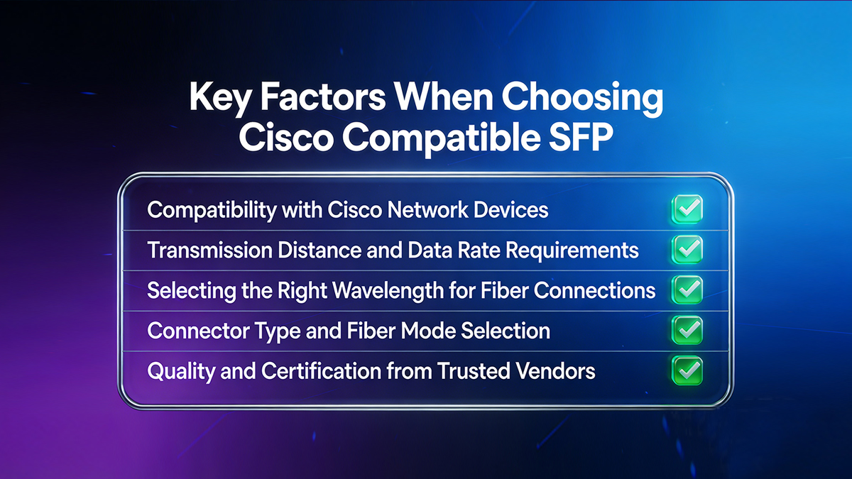 Key Factors When Choosing Cisco Compatible SFP